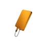 Nitecore Pocket5 orange power bank with integrated USB-C cable, angled view.