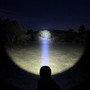 Acebeam P20 Mini - 1035m 4000 Lumen Long-range Tactical Torch illuminating a path at night.