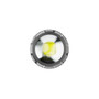 Close-up view of the Klarus flashlight's head, revealing the powerful LED emitter.