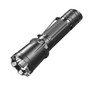 Klarus XT11GT Pro V3 with crenellated bezel, pocket clip, and USB charging port, angled view.