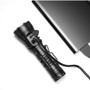 Wubenlight A22 4500 lumen high power rechargeable flashlight charging via USB-C from a power bank.