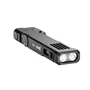 Wuben X5 3-in-1 1300 lumens EDC rechargeable flashlight from front-top-right angle, showing main lights and UV switch.