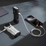 Two Wuben X1 Pro flashlights, black and white, charging a smartphone and a laptop via USB-C.