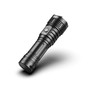 Gadgetconnections Wuben T70 tactical flashlight 4200 lumens, diagonal view highlighting its robust design.