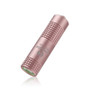 Angled view of the rose gold Lumintop EDC Pico V2.0 USB-C Rechargeable Keychain light, highlighting the front lens.