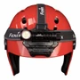 Fenix ALG-04 V2.0 Headlamp Helmet Attachment with a Fenix HM61R V3.0 headlamp mounted on a red helmet.