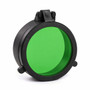 Weltool LF61G - Green filter for Weltool W4 and 60.5mm torches, shown angled with its green lens and flip-up cap.