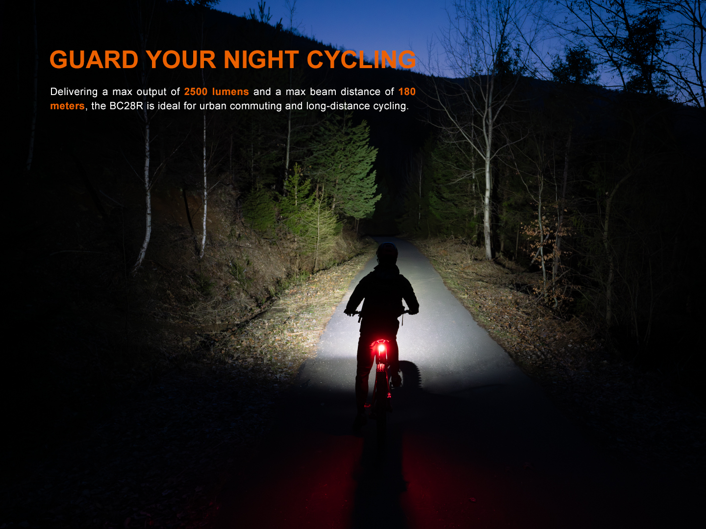 Fenix BC28R 2500 Lumen Smart Head & Tail Bike Light Set