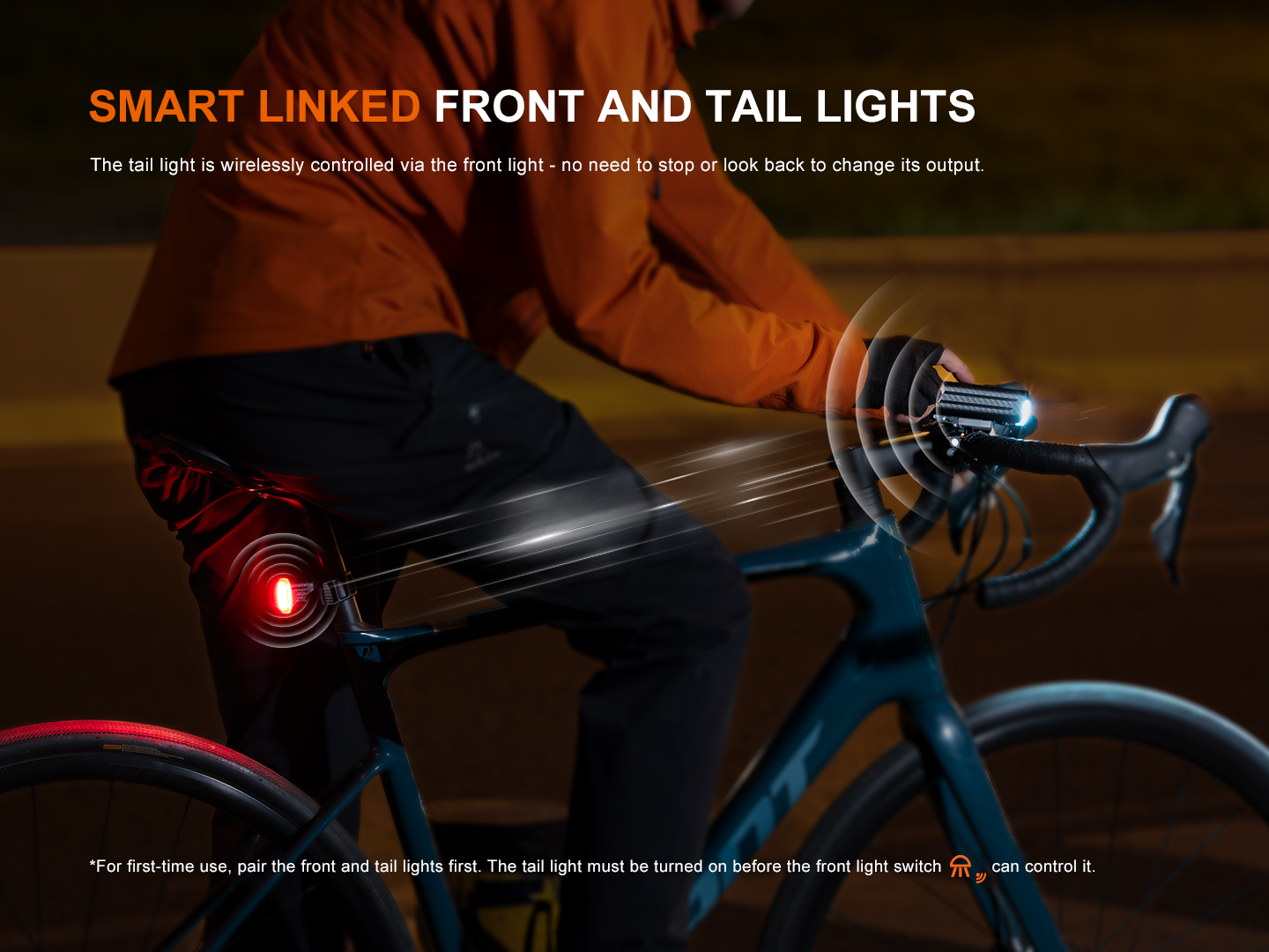 Fenix BC28R 2500 Lumen Smart Head & Tail Bike Light Set