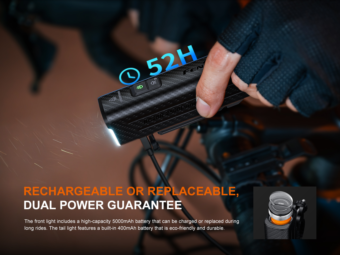 Fenix BC28R 2500 Lumen Smart Head & Tail Bike Light Set