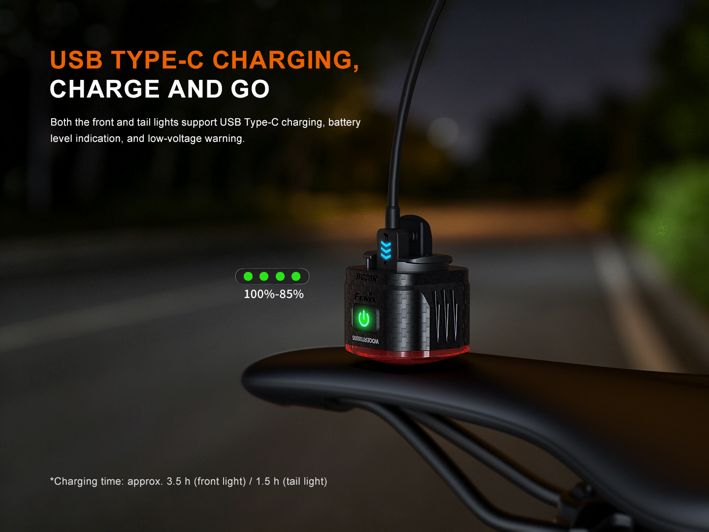 Fenix BC28R 2500 Lumen Smart Head & Tail Bike Light Set