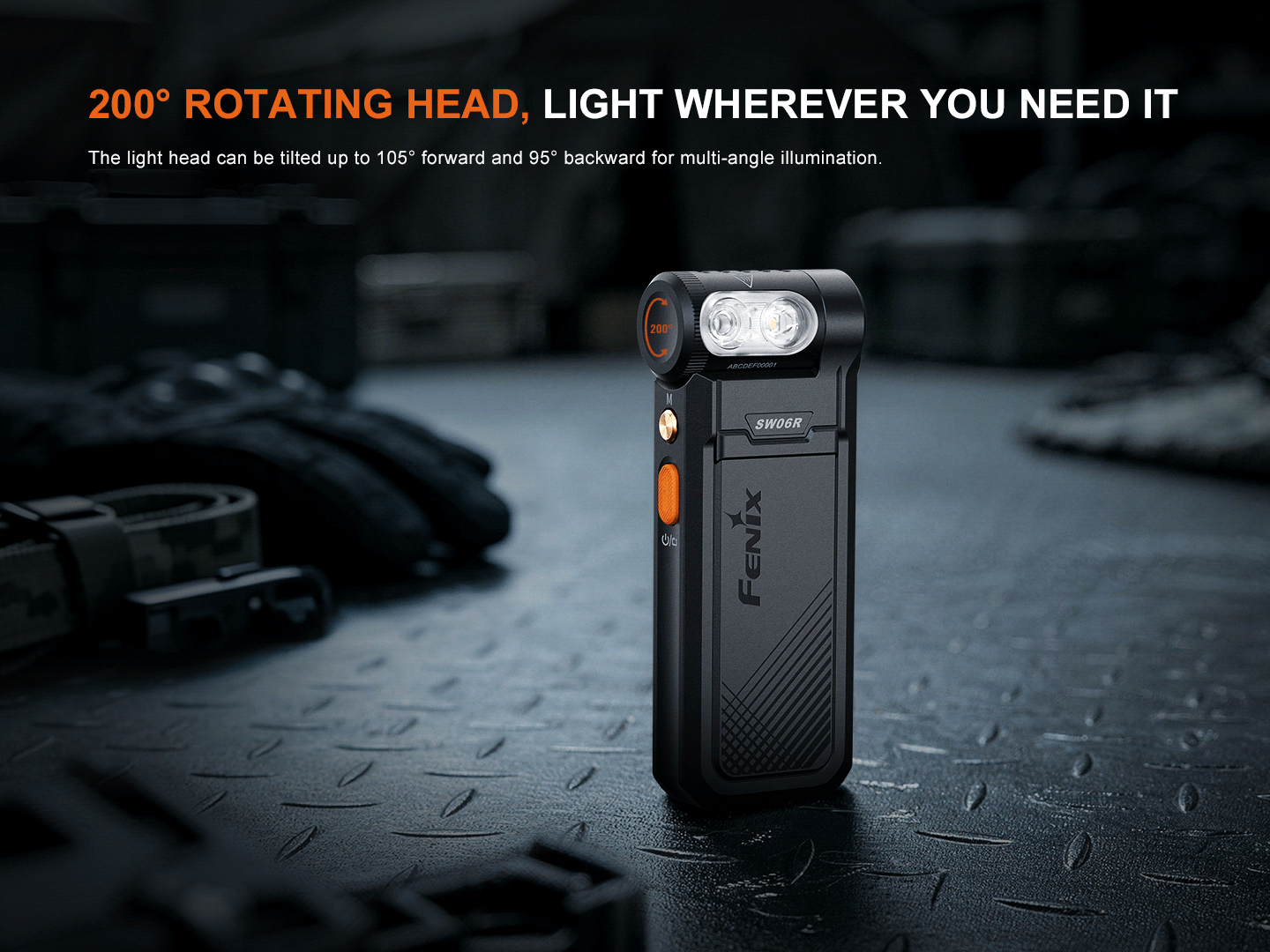 Fenix SW06R 500 Lumen Swivel Clip Light with Red, Blue and UV