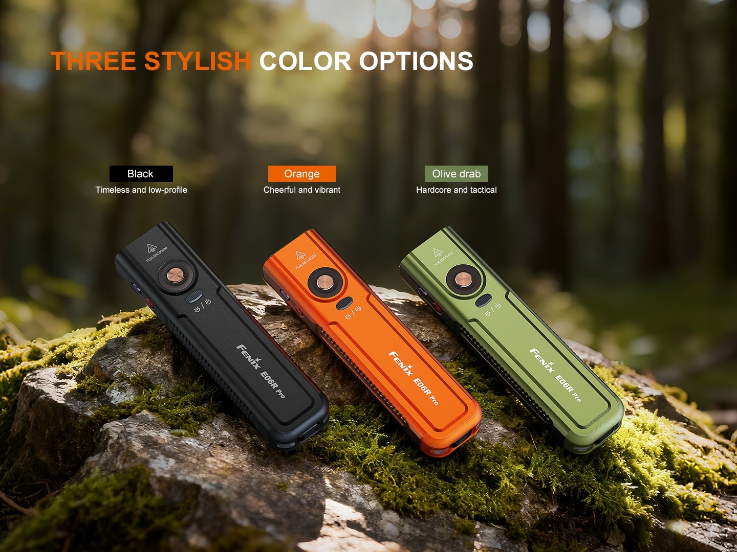 Fenix E06R Pro EDC light three colours available