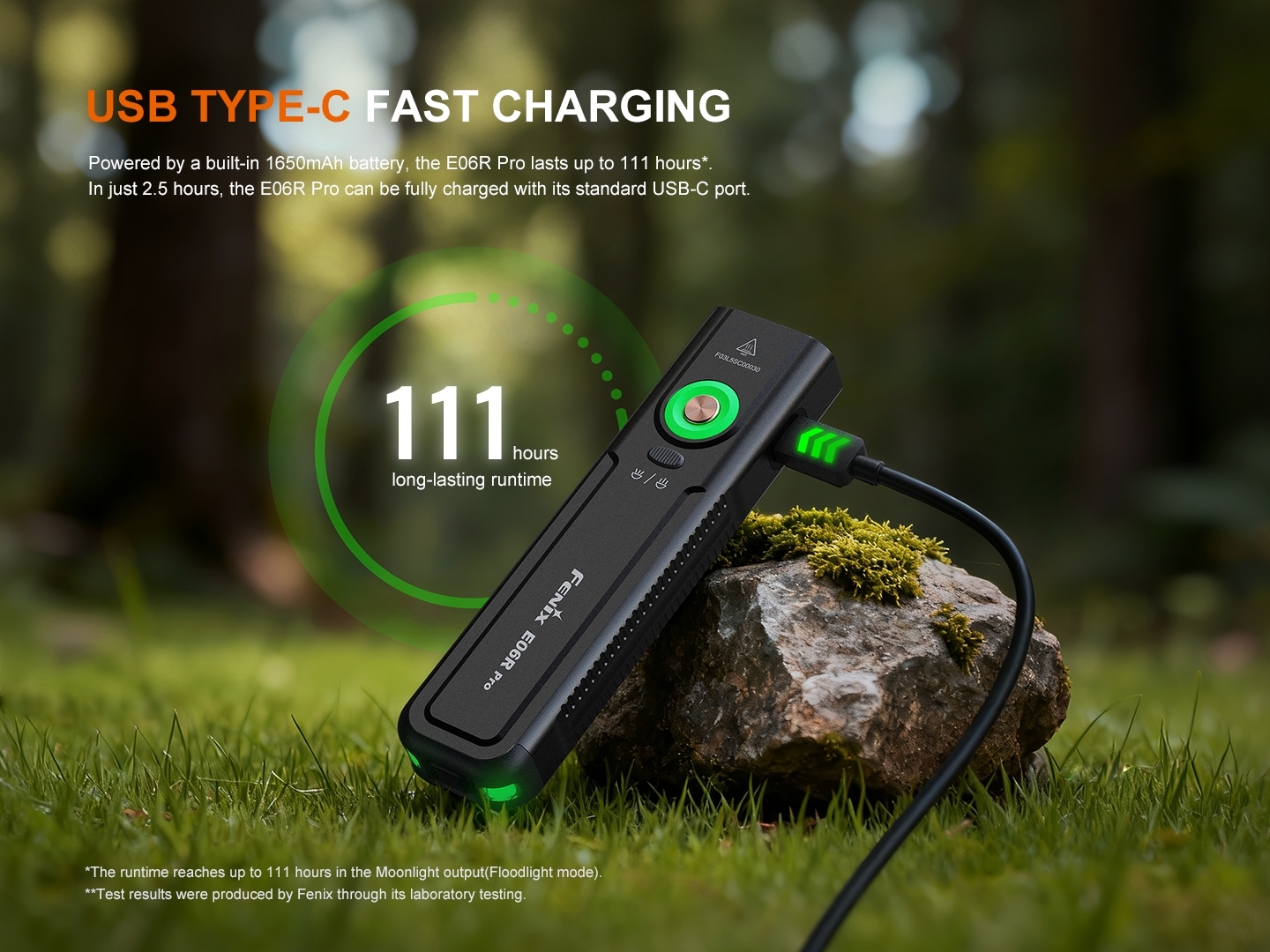 Fenix E06R Pro fast USB type C charging