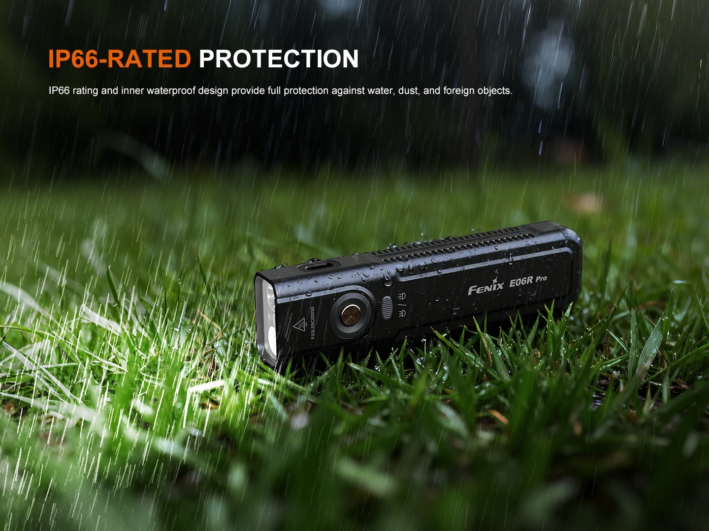 Fenix E06R Pro EDC light IP66 water ingress rating
