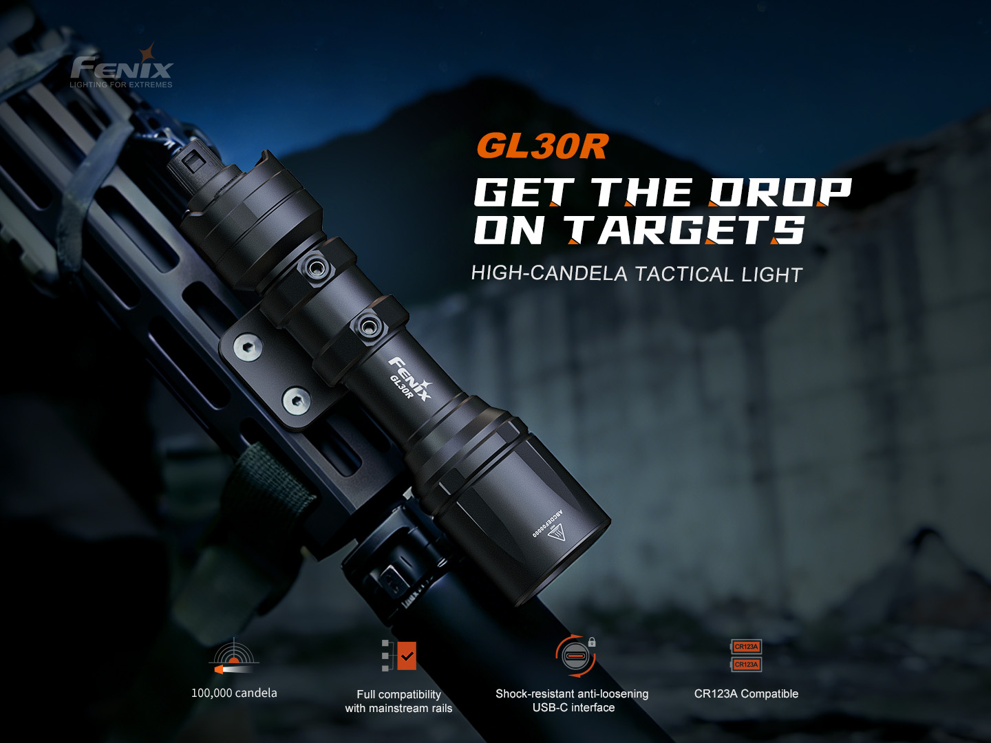 Fenix GL30R 800 Lumen Rail Mount Lighting System