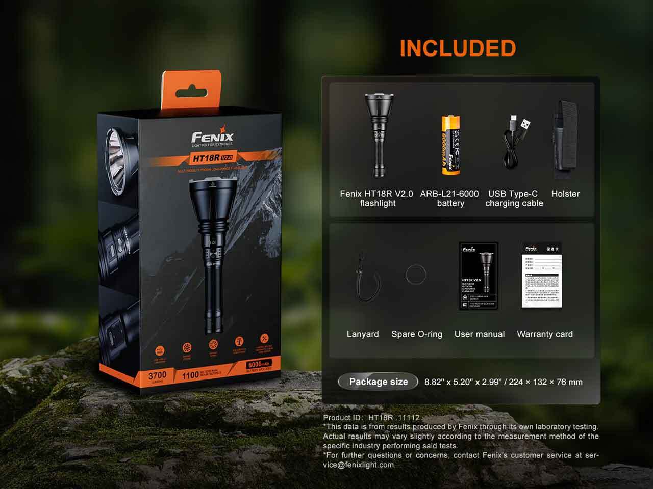 Fenix HT18R V2.0 3700 Lumen 1100m Throw Tactical Torch