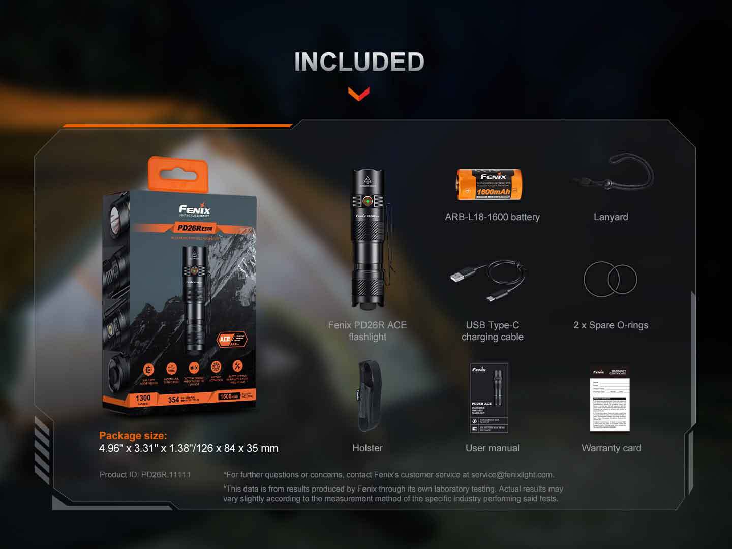 Fenix PD26R ACE 1300 Lumen Compact EDC Torch