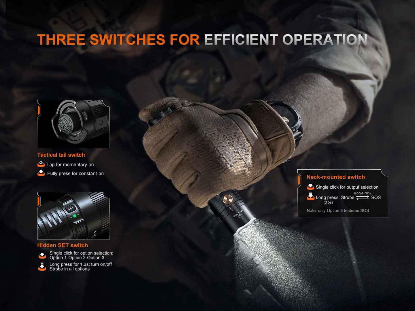 Fenix PD36R ACE 3000 Lumen USB-C Rechargeable Tactical Torch