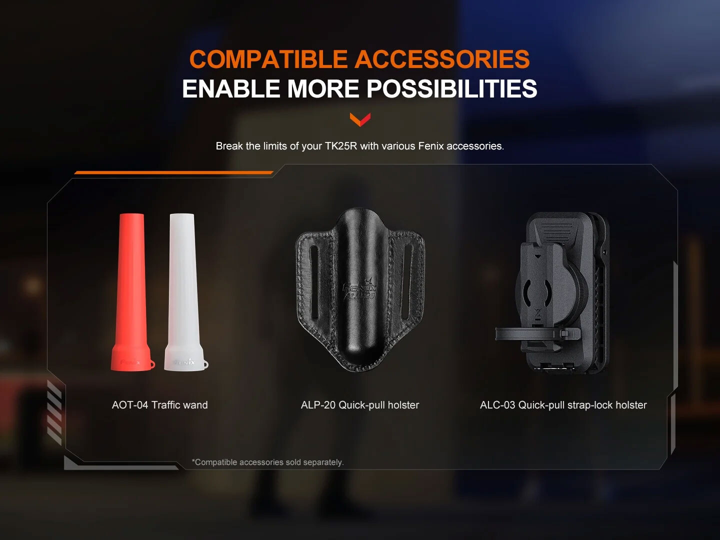 Fenix TK25R compatible accessories