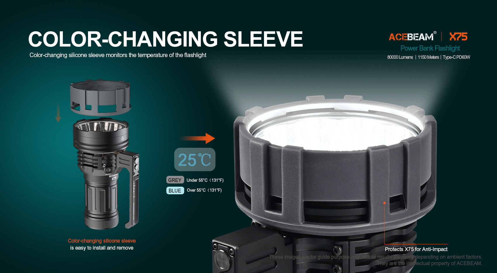 AceBeam X75 led searchlight