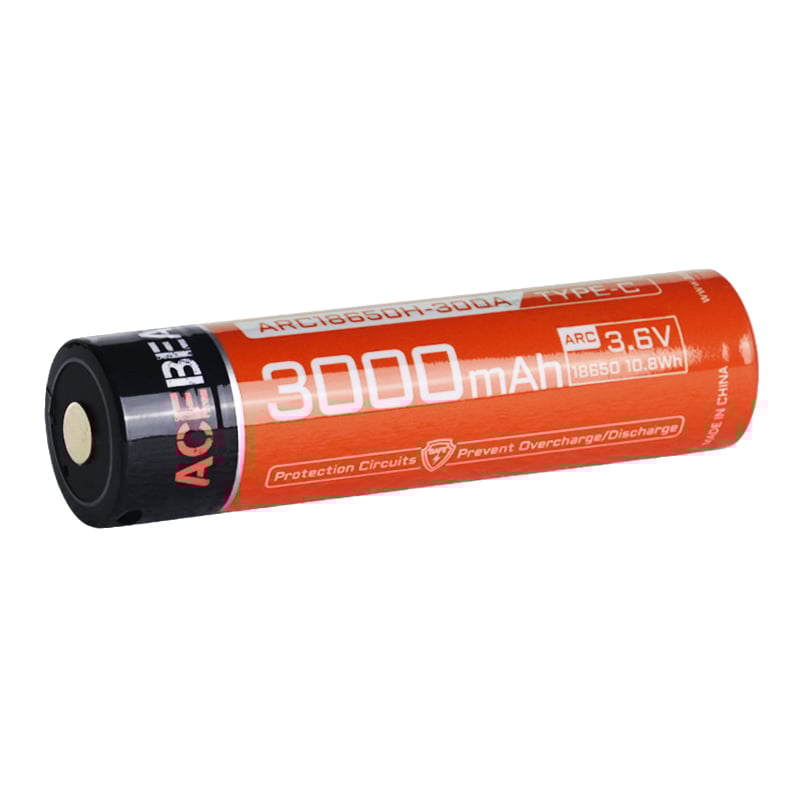 AceBeam USB-C IMR 18650 rechargeable 3000mAh Li-ion Battery