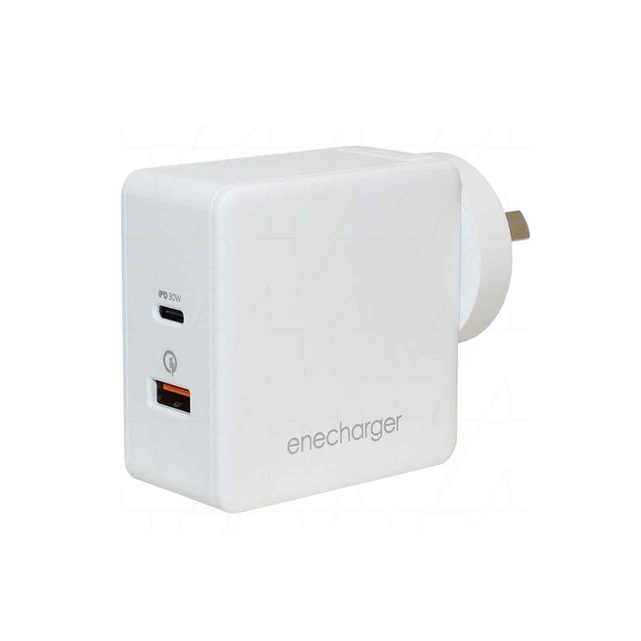Encharger QC3-AC2-PD30W-A+C - 48W Dual USB Fast Charging Wall Adapter