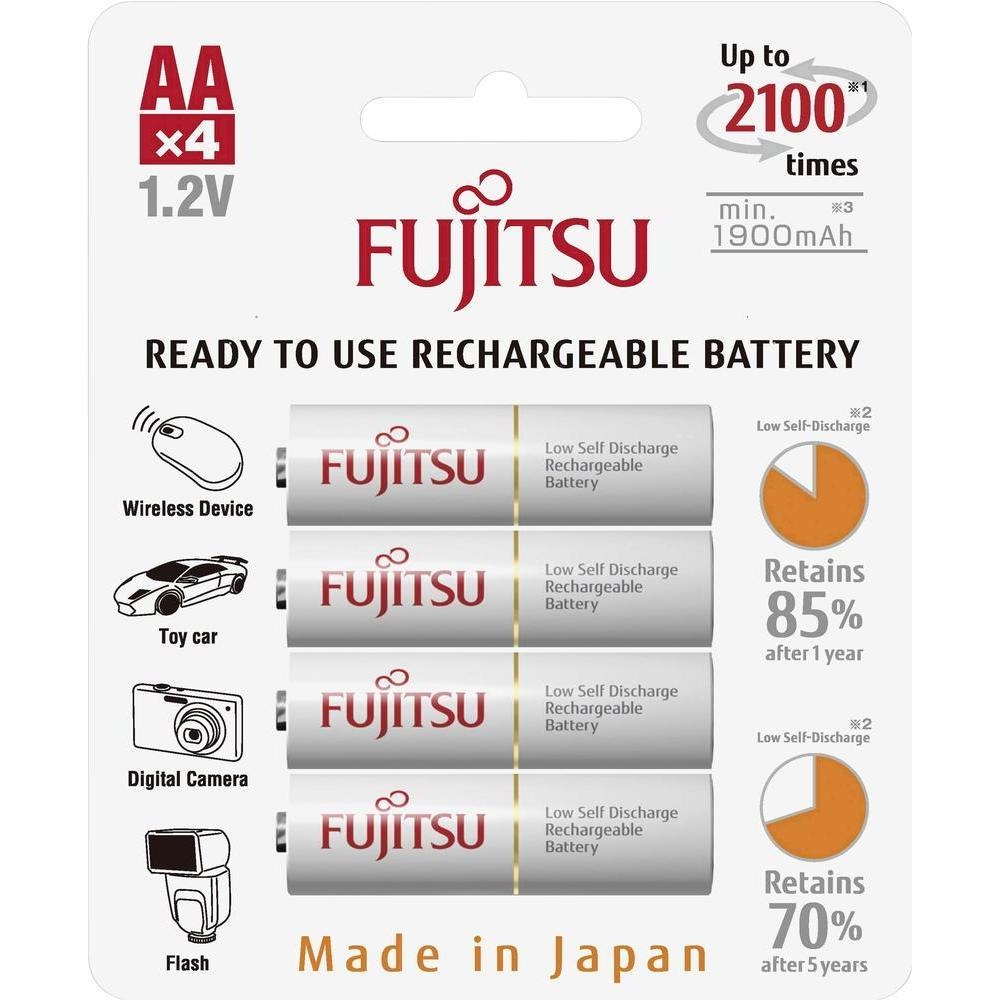 Fujitsu 4 X AA LSD 2000mAh NiMH Batteries HR-3UTC(4B)
