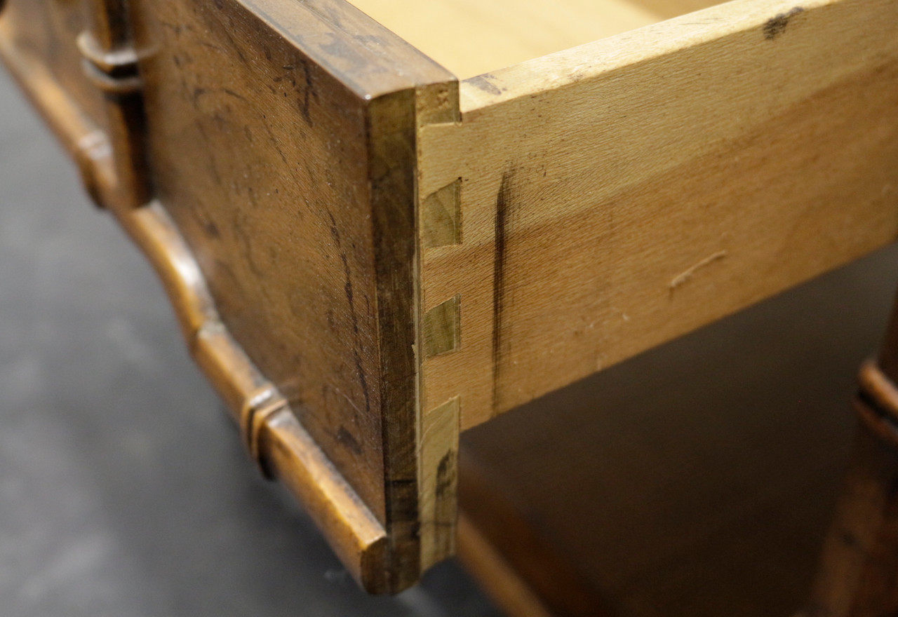 SOLD - DREXEL HERITAGE Asian Inspired Faux Bamboo End Tables