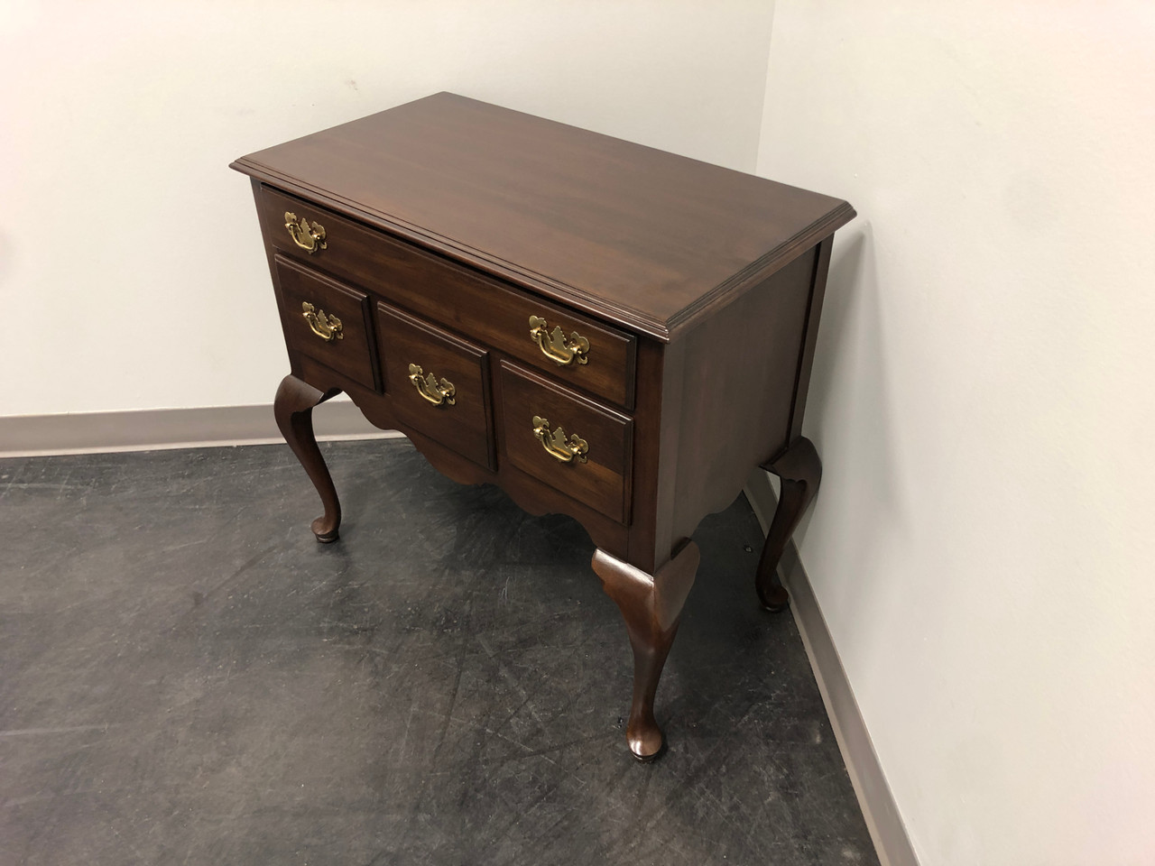SOLD - ETHAN ALLEN Solid Cherry Queen Anne Style Lowboy Chest