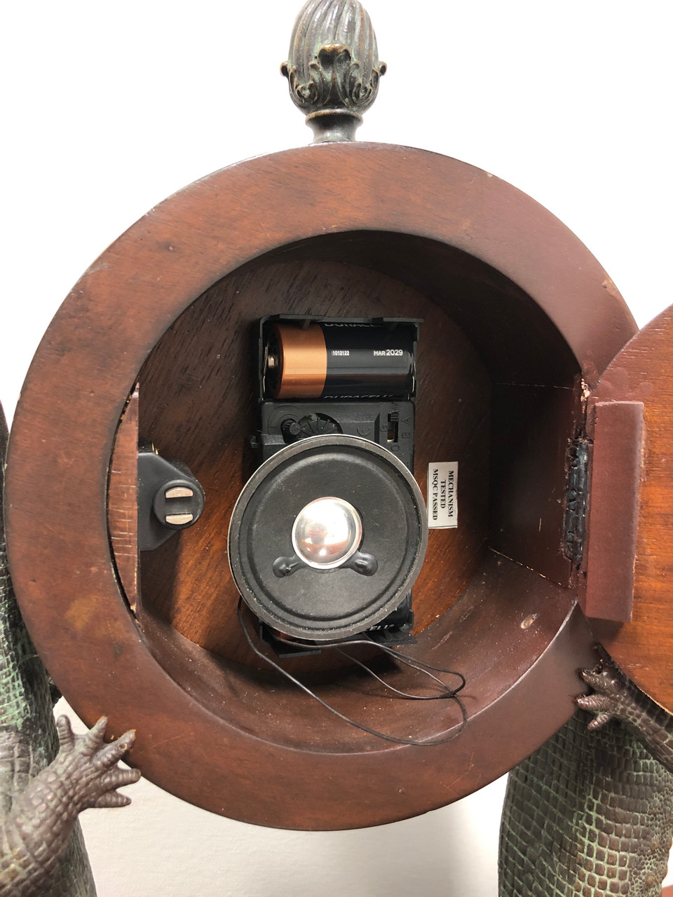 SOLD - MAITLAND SMITH Bronze and Marble Chiming Alligator Mantel