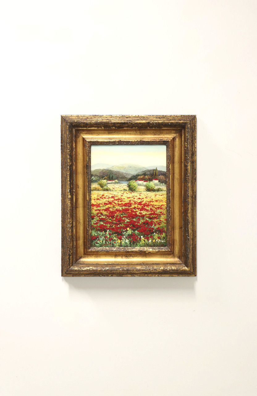 SOLD - Mid 20th Century Oil on Canvas Painting - Italian Poppy