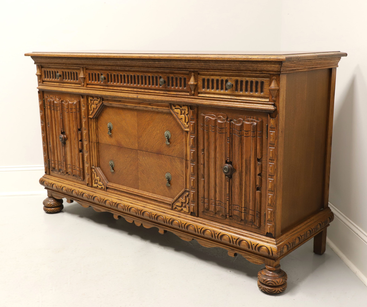 Late 20th Century Oak Jacobean Revival Style Sideboard - Boyd's