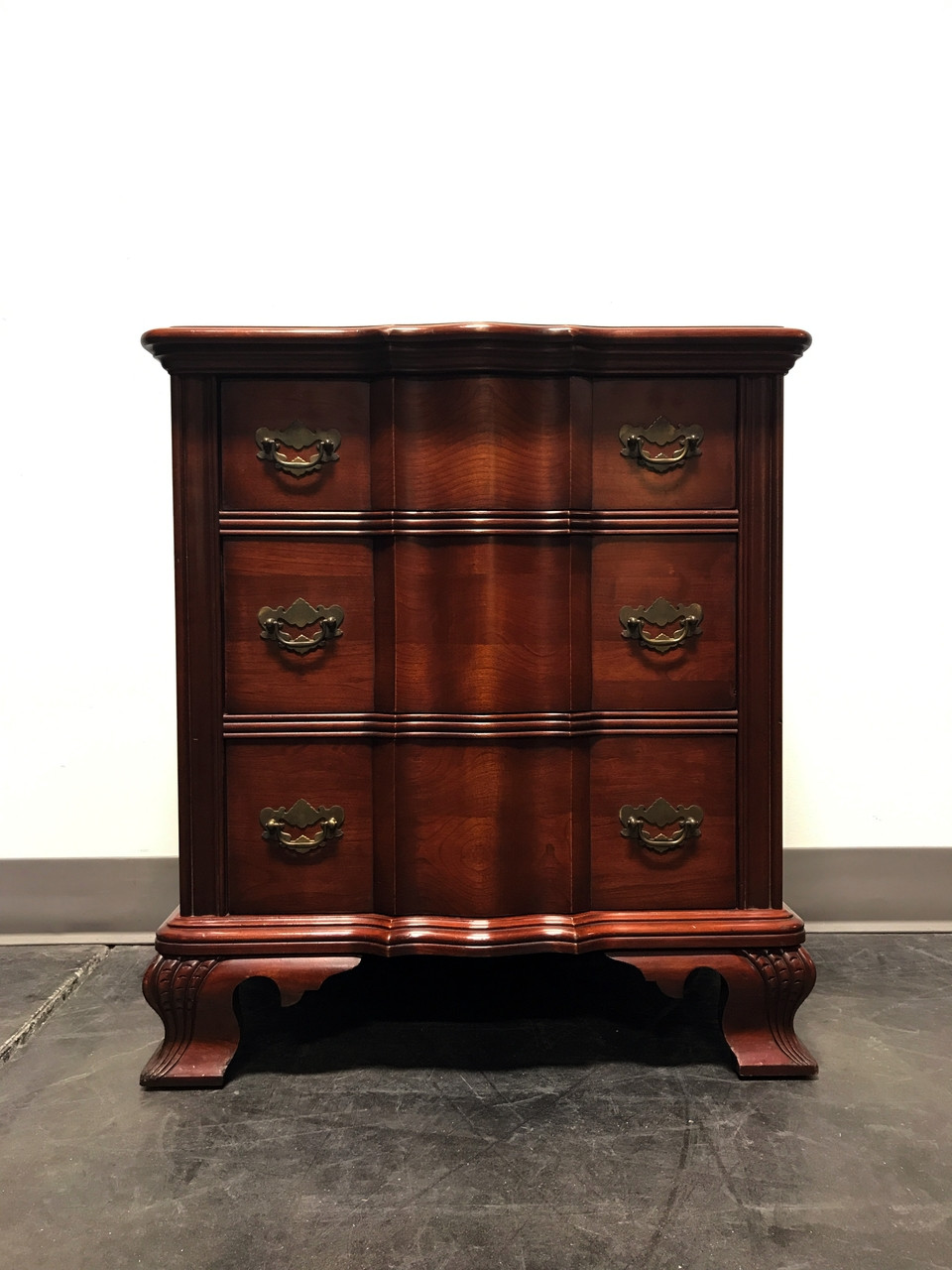 Sold Out Kling Solid Cherry Serpentine Chippendale Nightstand