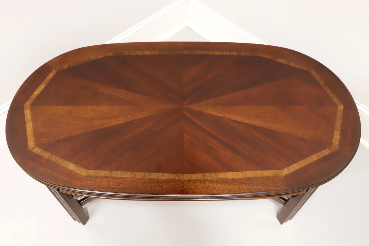 SOLD - LANE Altavista Inlaid Mahogany Chippendale Coffee Cocktail