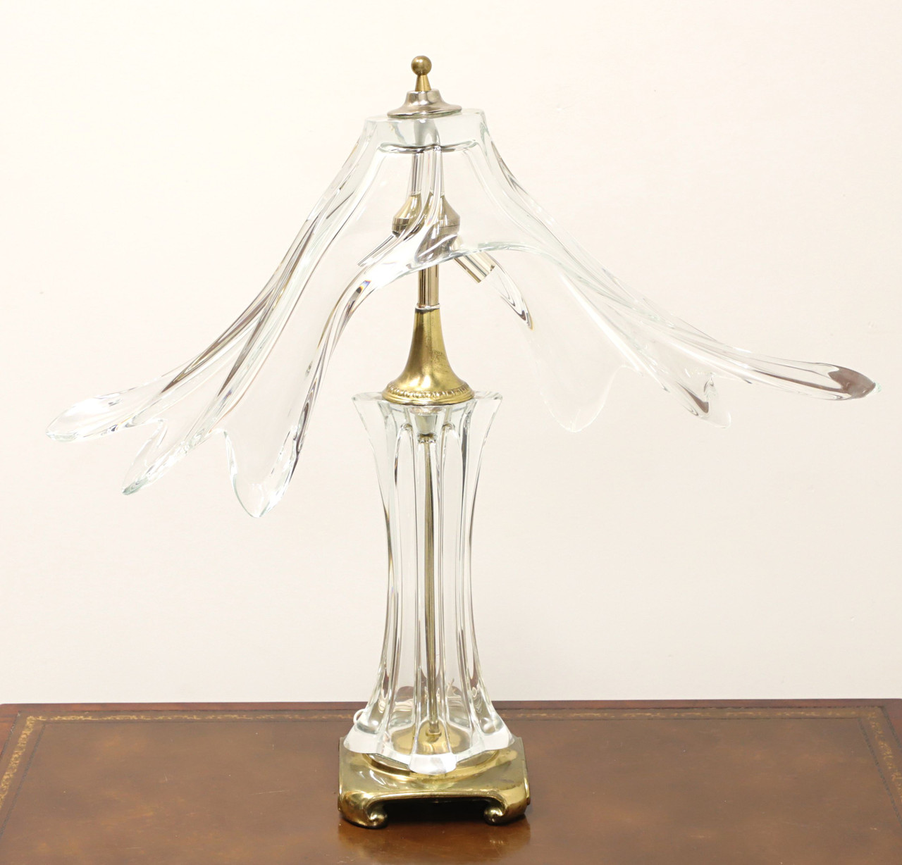 COFRAC Art Verrier France Large Crystal Table Lamp - Boyd's Fine