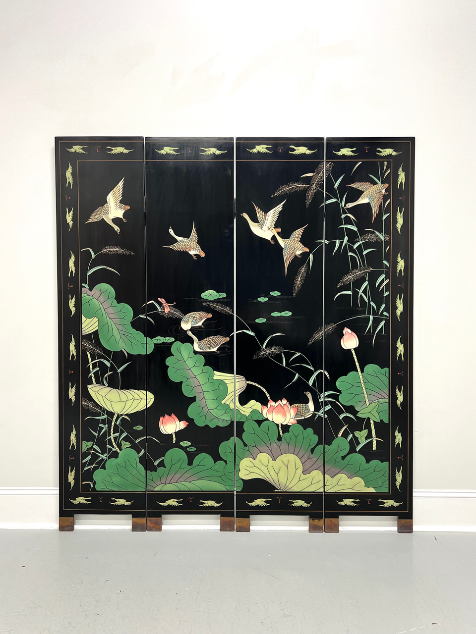 SOLD - Mid 20th Century Chinese Export Four Panel Coromandel