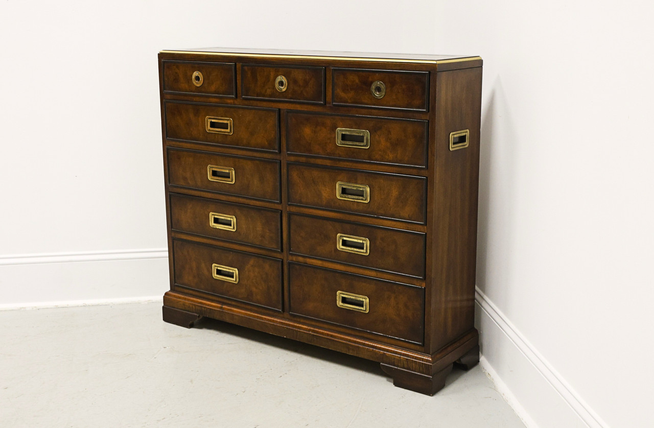 SOLD - DREXEL HERITAGE Mahogany Campaign Style Narrow Occasional