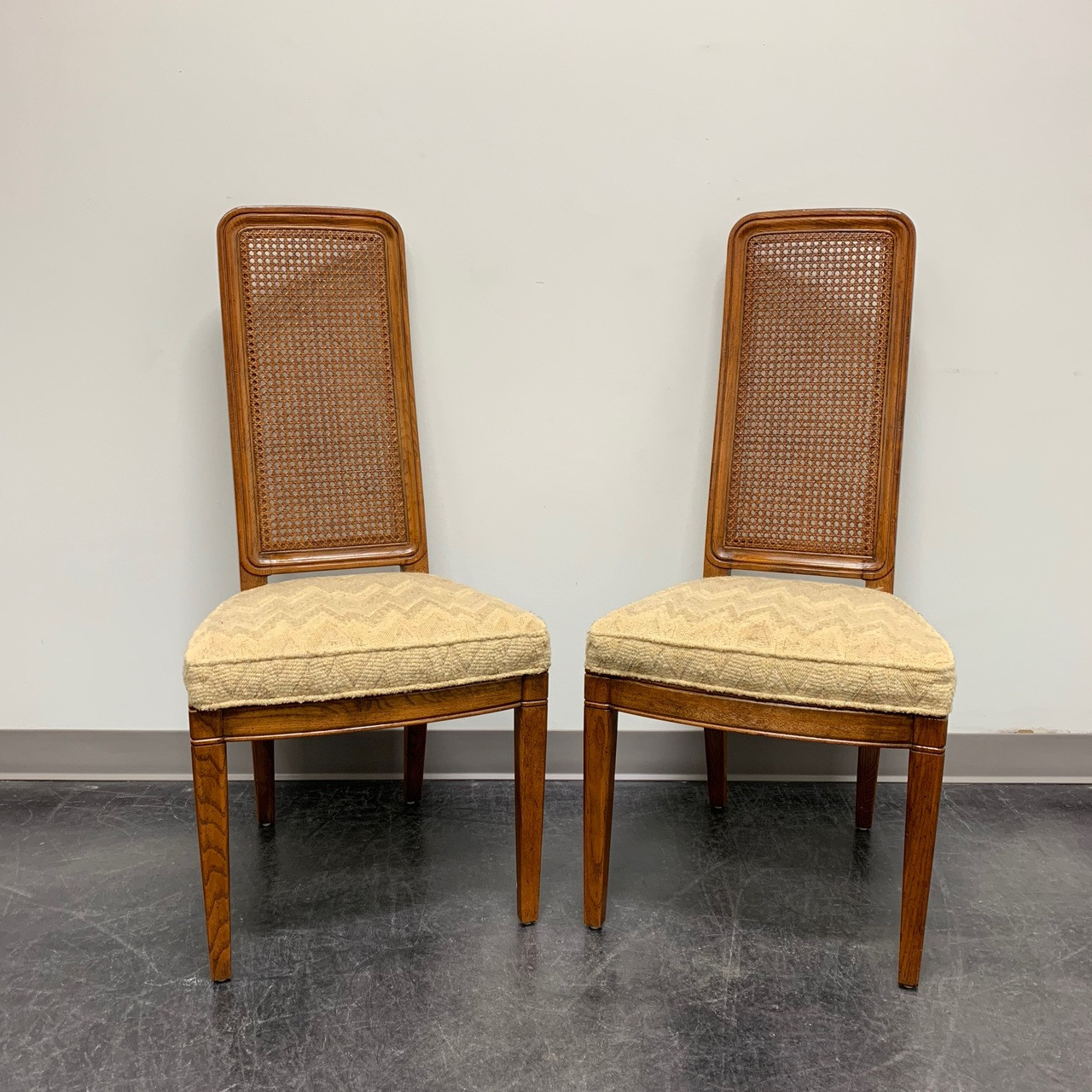 Henredon Artefacts Campaign Style Dining Side Chairs Pair 1