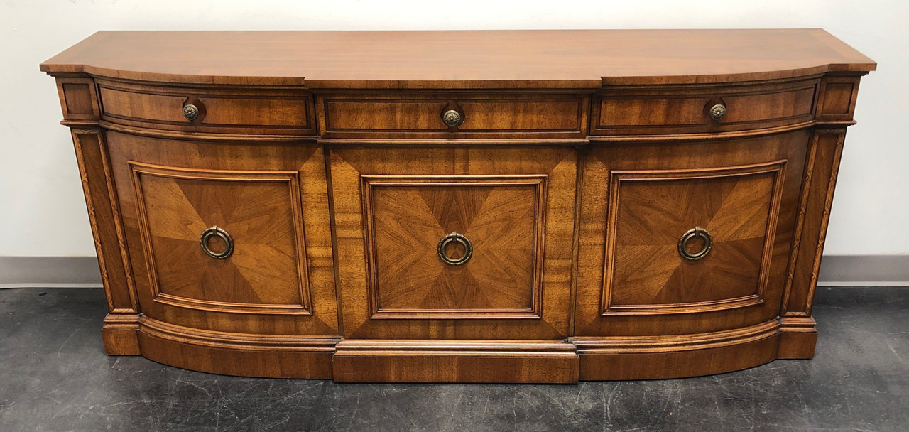 Mid Century Italian Provincial Walnut Bow Front Sideboard