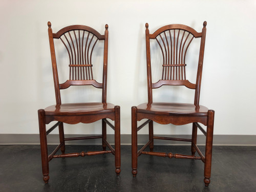 SOLD - NICHOLS & STONE Cherry Wheat Sheaf Dining Chairs - Pair 1