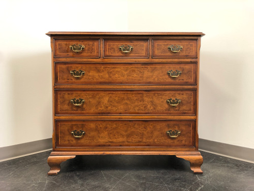 SOLD - Vintage 20th Century Banded Burl Elm Chippendale Bachelor Chest