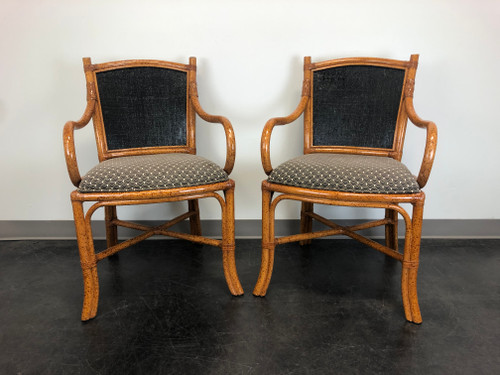 SOLD - FONG BROTHERS Faux Bamboo Dining Armchairs - Pair B