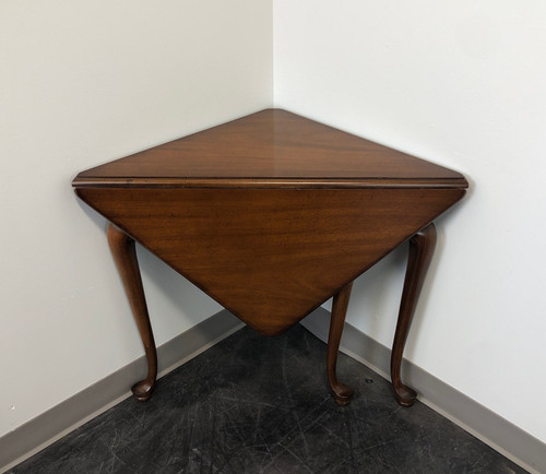 SOLD - Solid Mahogany Queen Anne Style Drop-Leaf Handkerchief Table