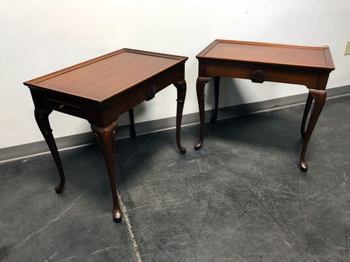 SOLD OUT - Queen Anne Style Mahogany Tea Tables Side End Tables - Pair