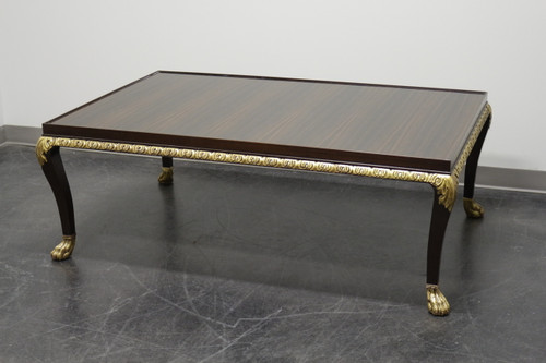 SOLD - BAKER Stately Homes Large Regency Coffee Cocktail Table with Paw Feet