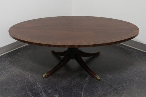 SOLD - HEKMAN Oval Banded Mahogany Coffee Cocktail Table