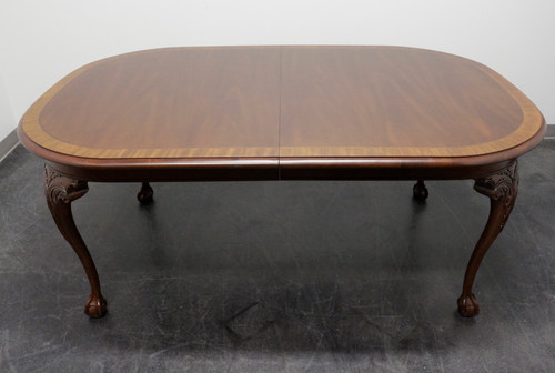 SOLD - HICKORY CHAIR Chippendale Ball in Claw Banded Mahogany Dining Table