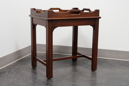 SOLD - Diminutive Solid Mahogany Chippendale Style Tray Table