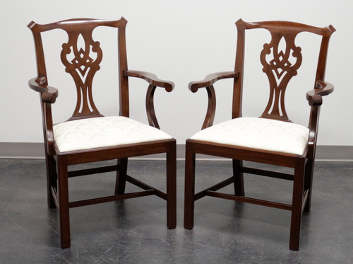 SOLD - HENKEL HARRIS 101A 29 Mahogany Chippendale Dining  Armchairs - Pair